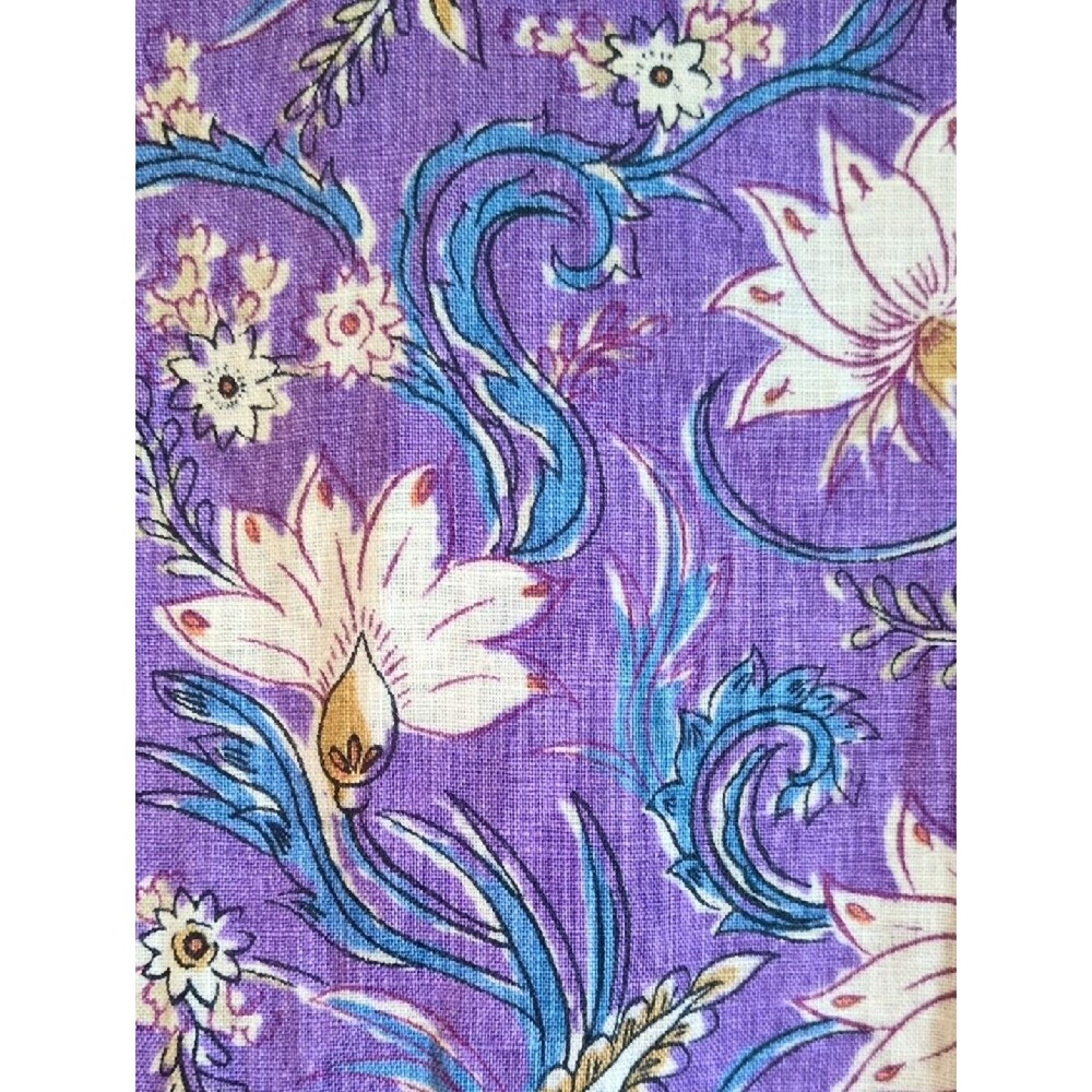J. Jill Linen Dress XL Purple Floral Sleeveless Pockets Beach - Picture 3 of 7
